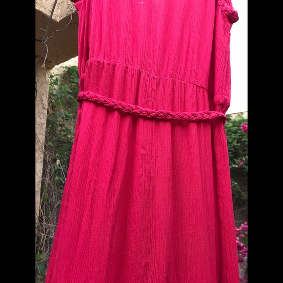 VENUS NWTs Barberry Geranium Pink Braided Deets Maxi Dress Greek Goddess Vibes M - Picture 9 of 14